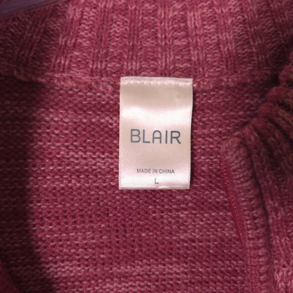 Blair Womens Large Red Full Zip Mock Neck Acrylic Sleeveless Sweater Vest - Picture 3 of 7